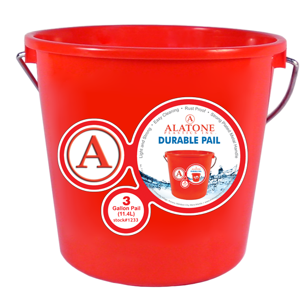 3 Gallon Pail w/ Steel Handle